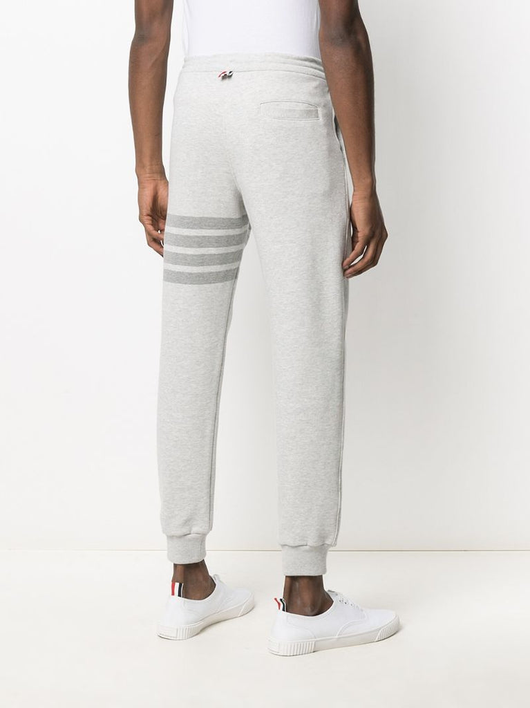 Grey 4-bar Stripe Cotton Track Pants