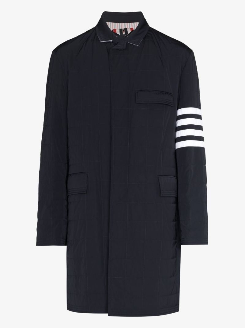 Blue 4-bar Stripe Chesterfield Coat