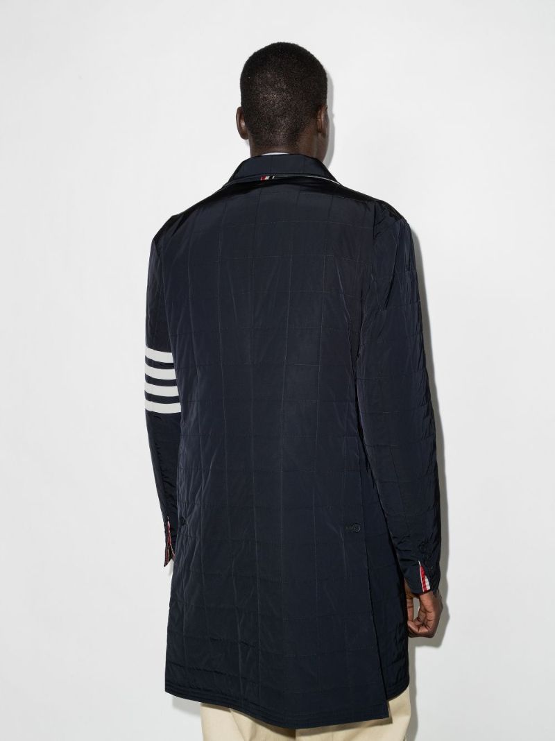 Blue 4-bar Stripe Chesterfield Coat