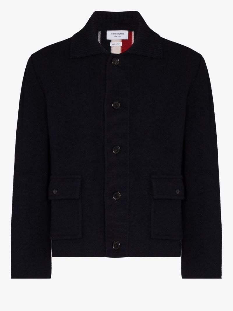 Blue Rwb Stripe Merino Wool Jacket