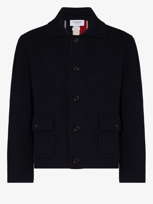 Blue Rwb Stripe Merino Wool Jacket