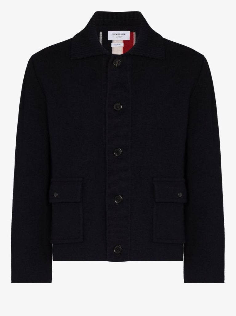 Blue Rwb Stripe Merino Wool Jacket