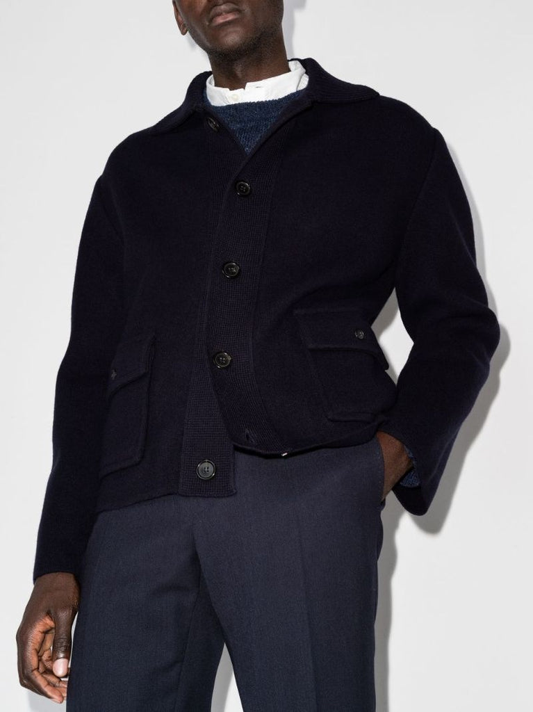 Blue Rwb Stripe Merino Wool Jacket