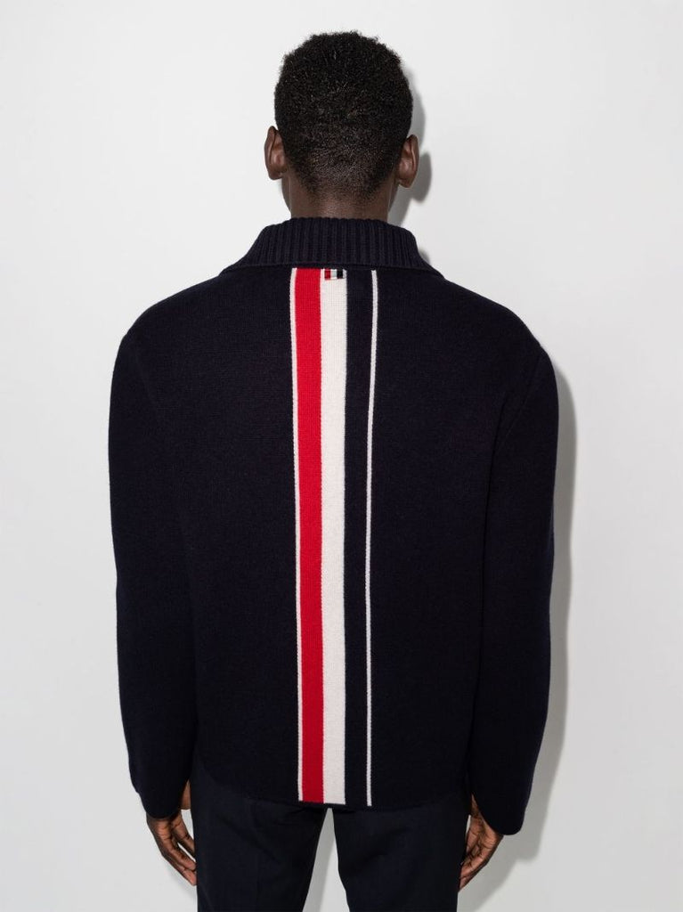 Blue Rwb Stripe Merino Wool Jacket