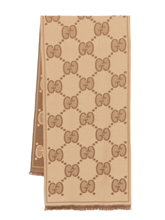 Gg Jacquard Wool Scarf