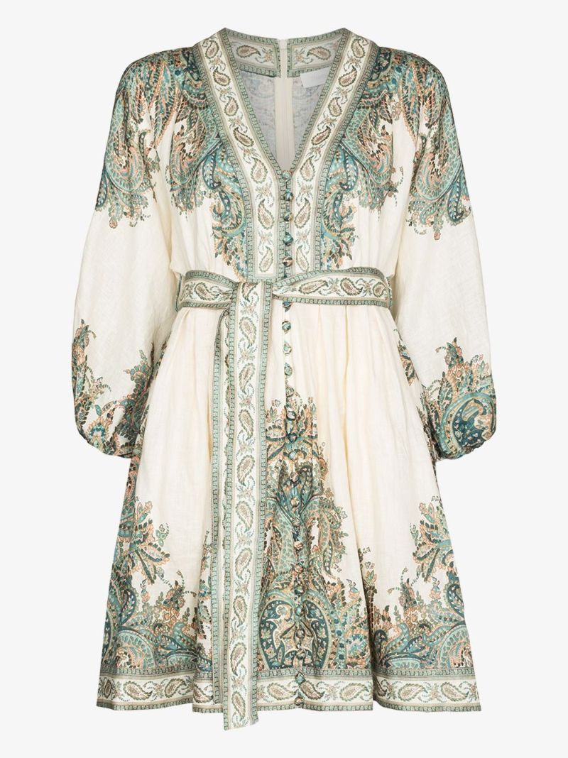 Paisley Print Mini Dress