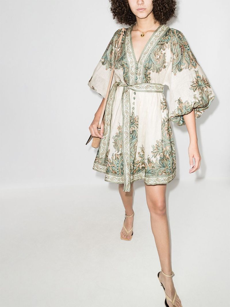 Paisley Print Mini Dress