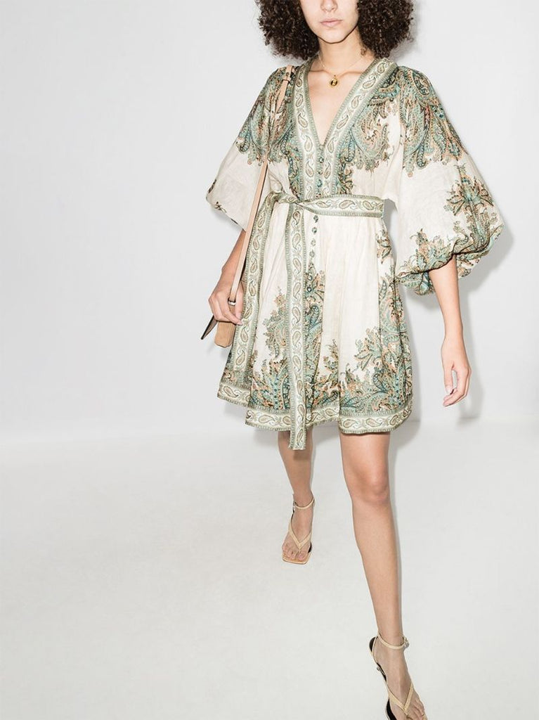 Paisley Print Mini Dress
