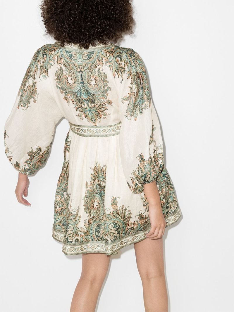 Paisley Print Mini Dress