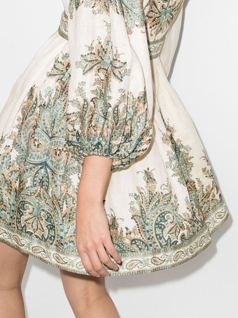 Paisley Print Mini Dress