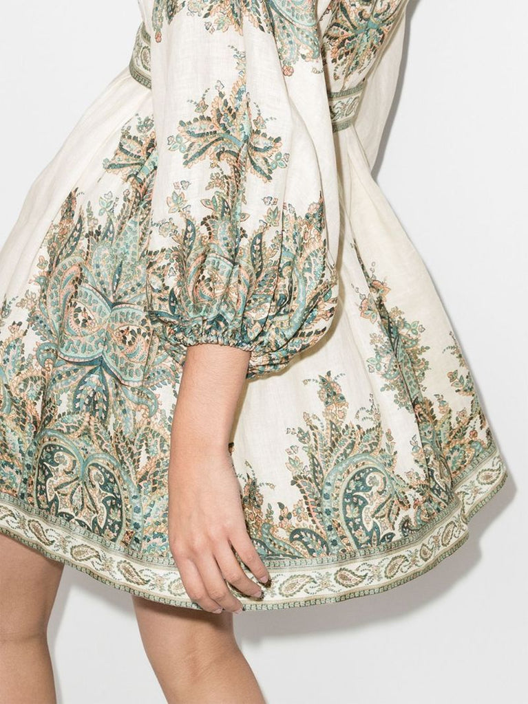 Paisley Print Mini Dress