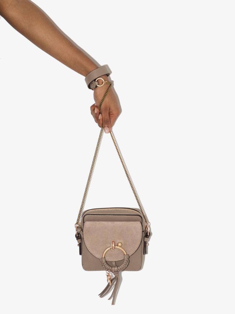 Grey Joan Leather Cross Body Bag