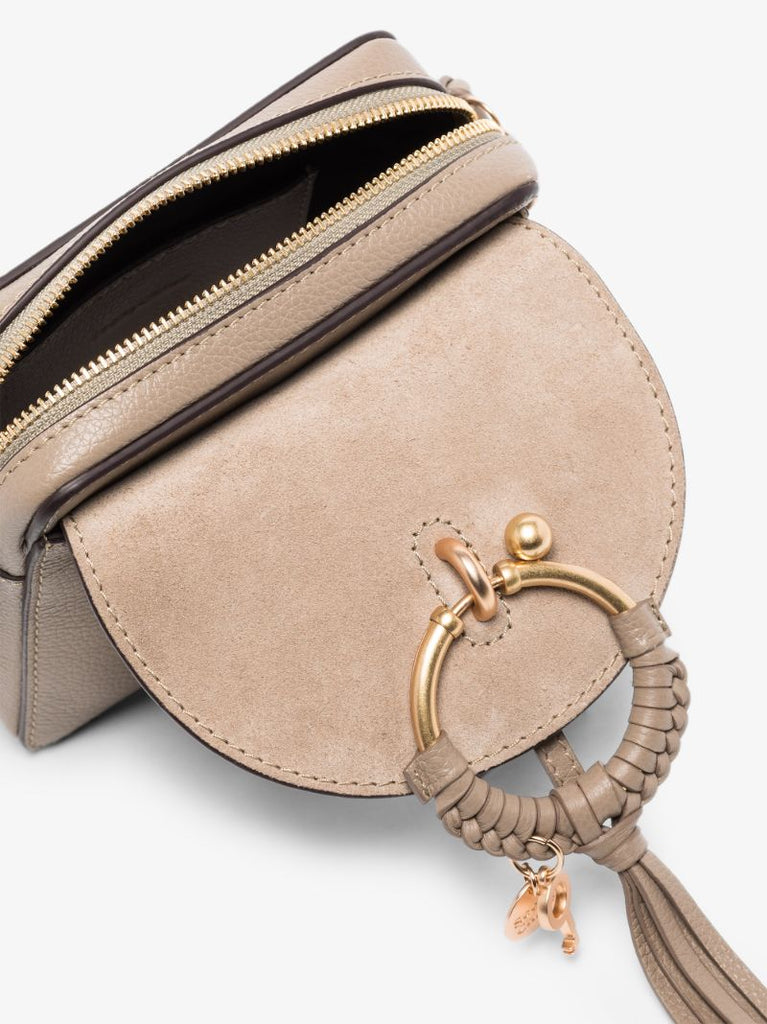 Grey Joan Leather Cross Body Bag