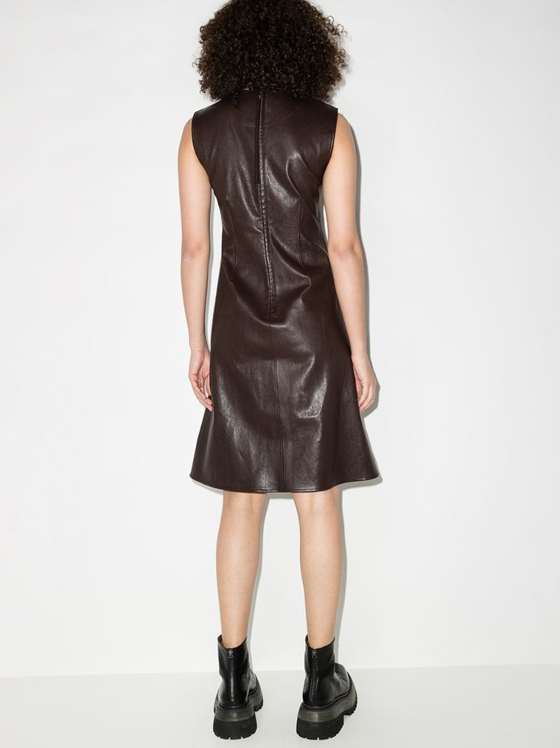 Sleeveless Leather Mini Dress