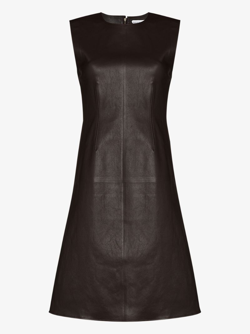 Sleeveless Leather Mini Dress