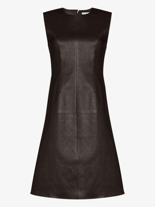 Sleeveless Leather Mini Dress