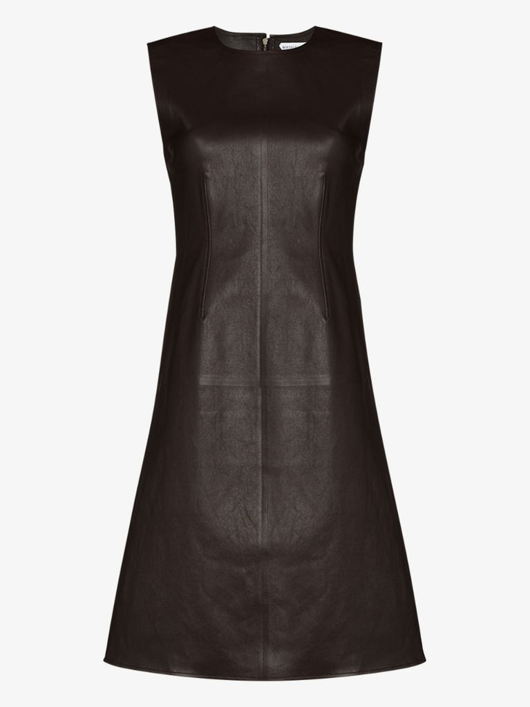 Sleeveless Leather Mini Dress