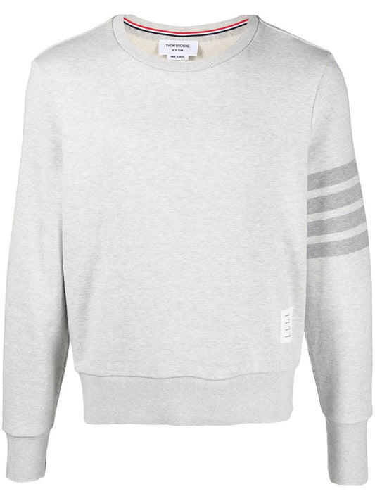 Grey 4-bar Stripes Cotton Sweatshirt