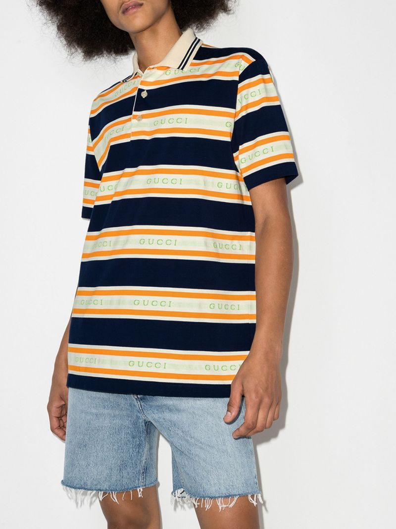 Striped Cotton Polo Shirt