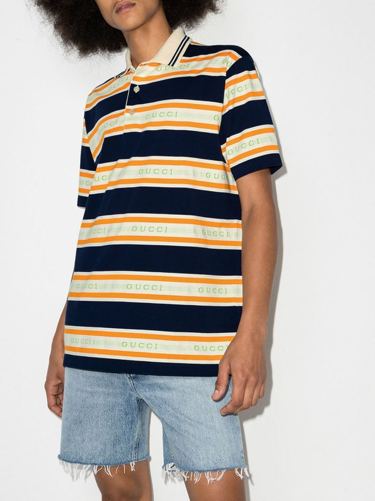 Striped Cotton Polo Shirt