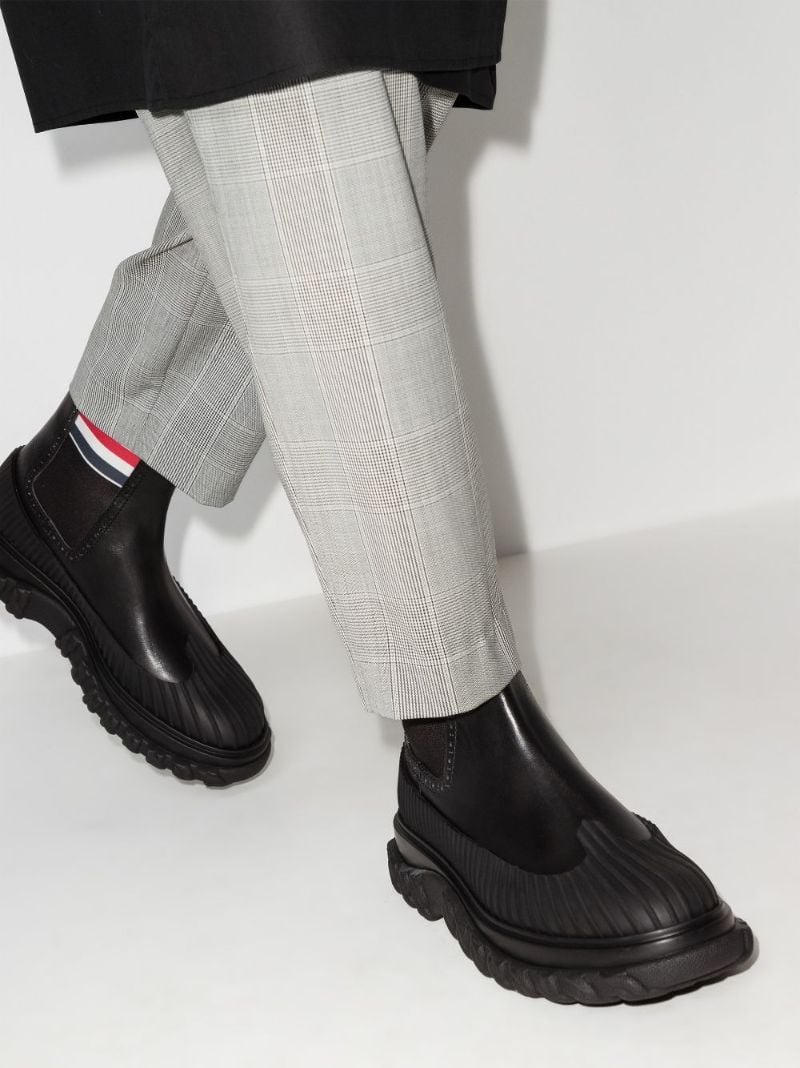 Black Leather Chelsea Duck Boots
