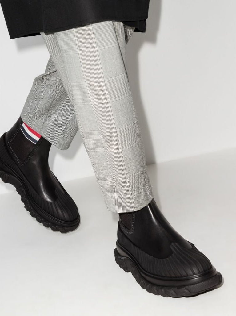 Black Leather Chelsea Duck Boots
