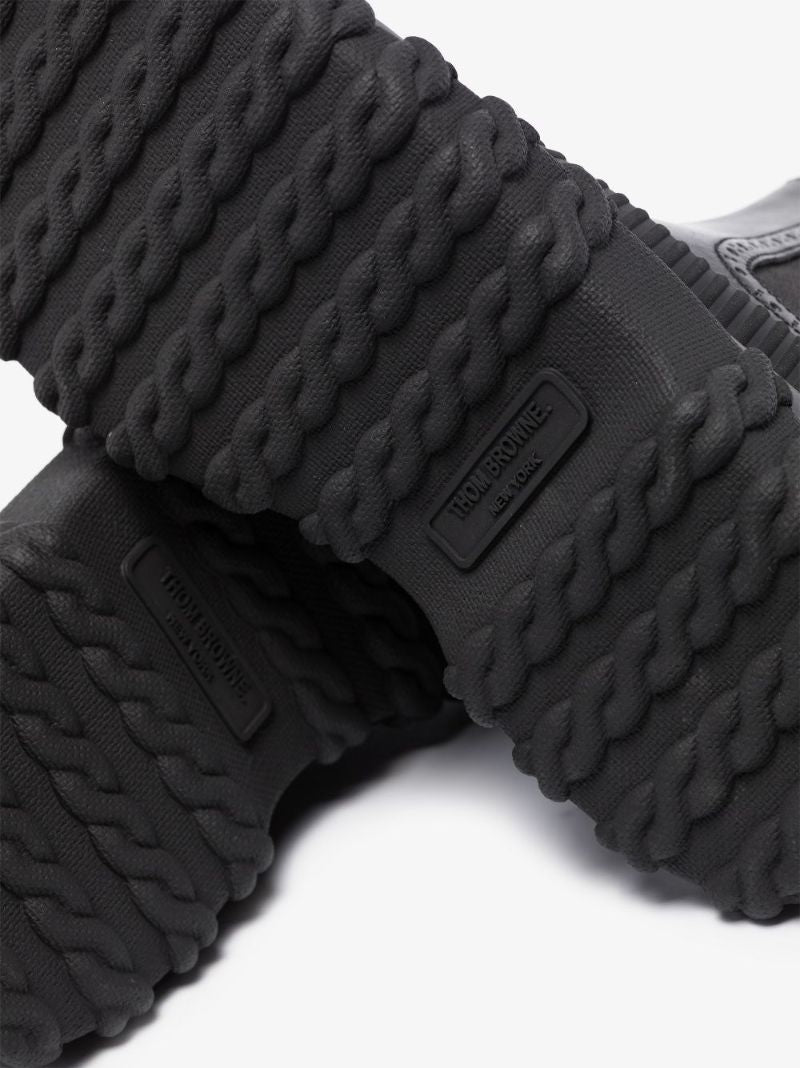Black Leather Chelsea Duck Boots