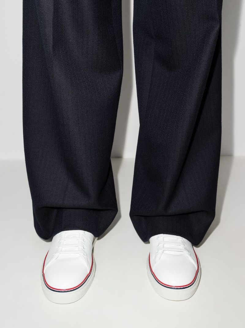 White Tennis Low-top Leather Sneakers
