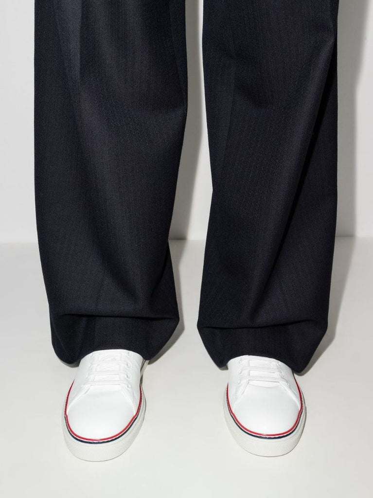White Tennis Low-top Leather Sneakers