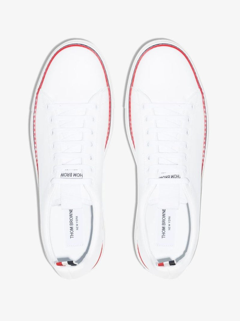 White Tennis Low-top Leather Sneakers
