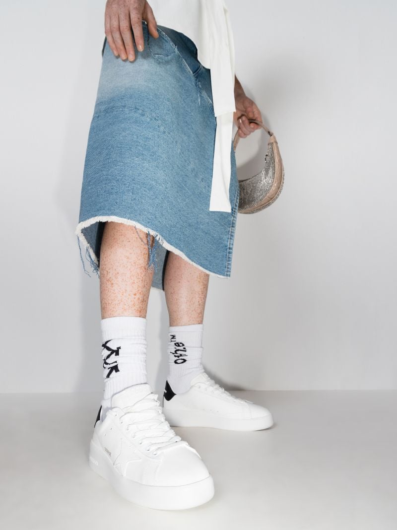 White and Black Purestar Leather Sneakers