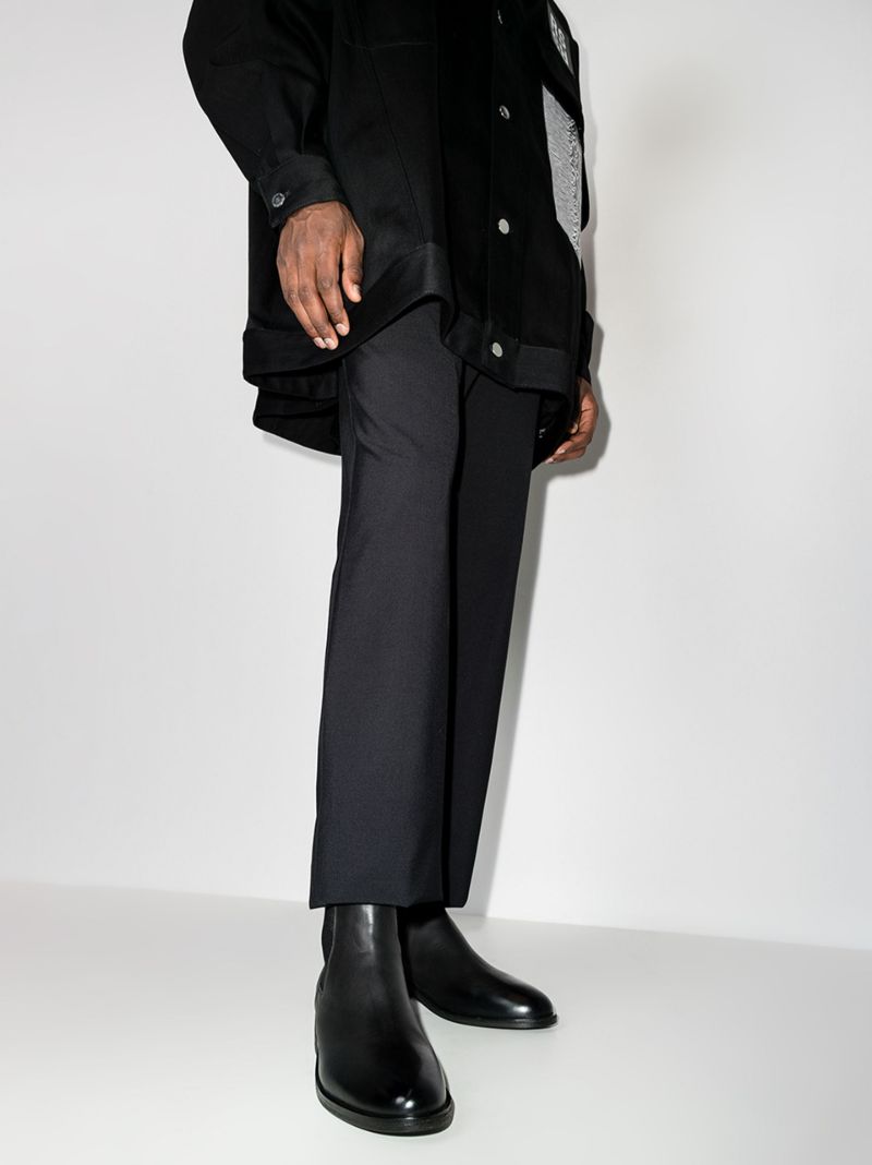 Black Ovone Leather Chelsea Boots