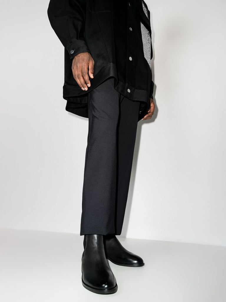 Black Ovone Leather Chelsea Boots