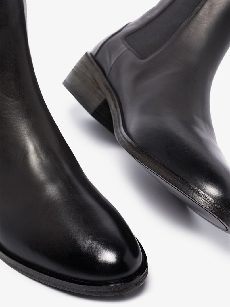 Black Ovone Leather Chelsea Boots