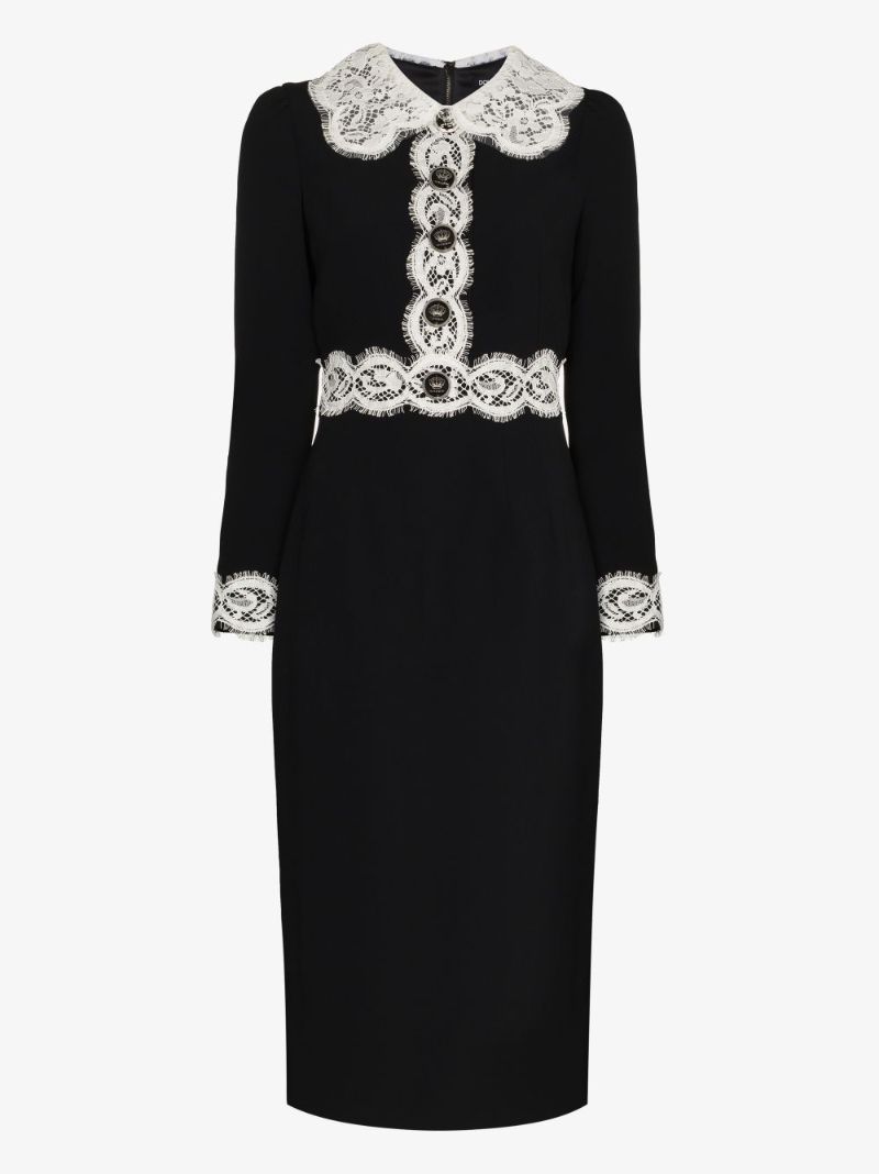 Cady Lace Trim Midi Dress