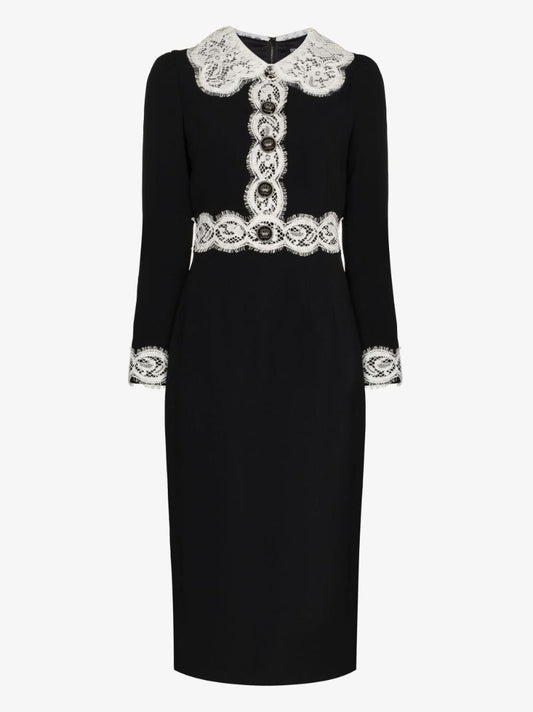 Cady Lace Trim Midi Dress