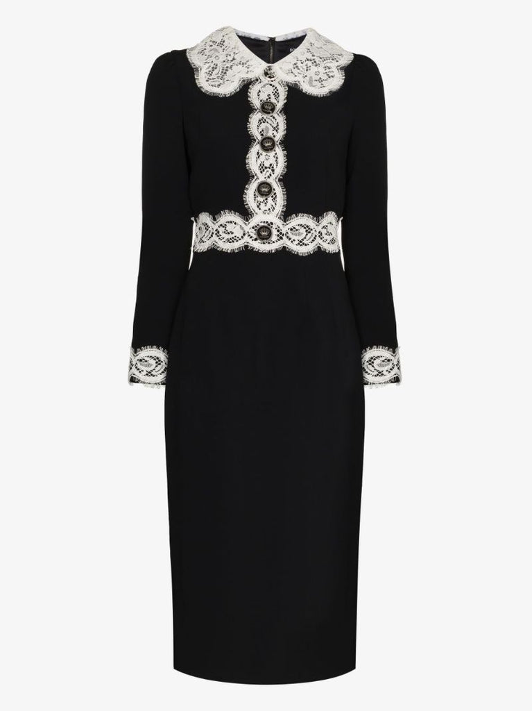 Cady Lace Trim Midi Dress