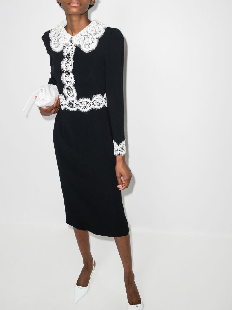 Cady Lace Trim Midi Dress