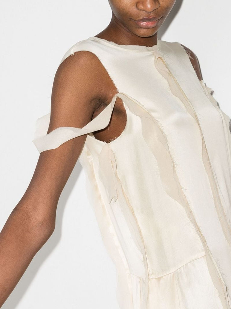 Distressed Panel Midi Dress