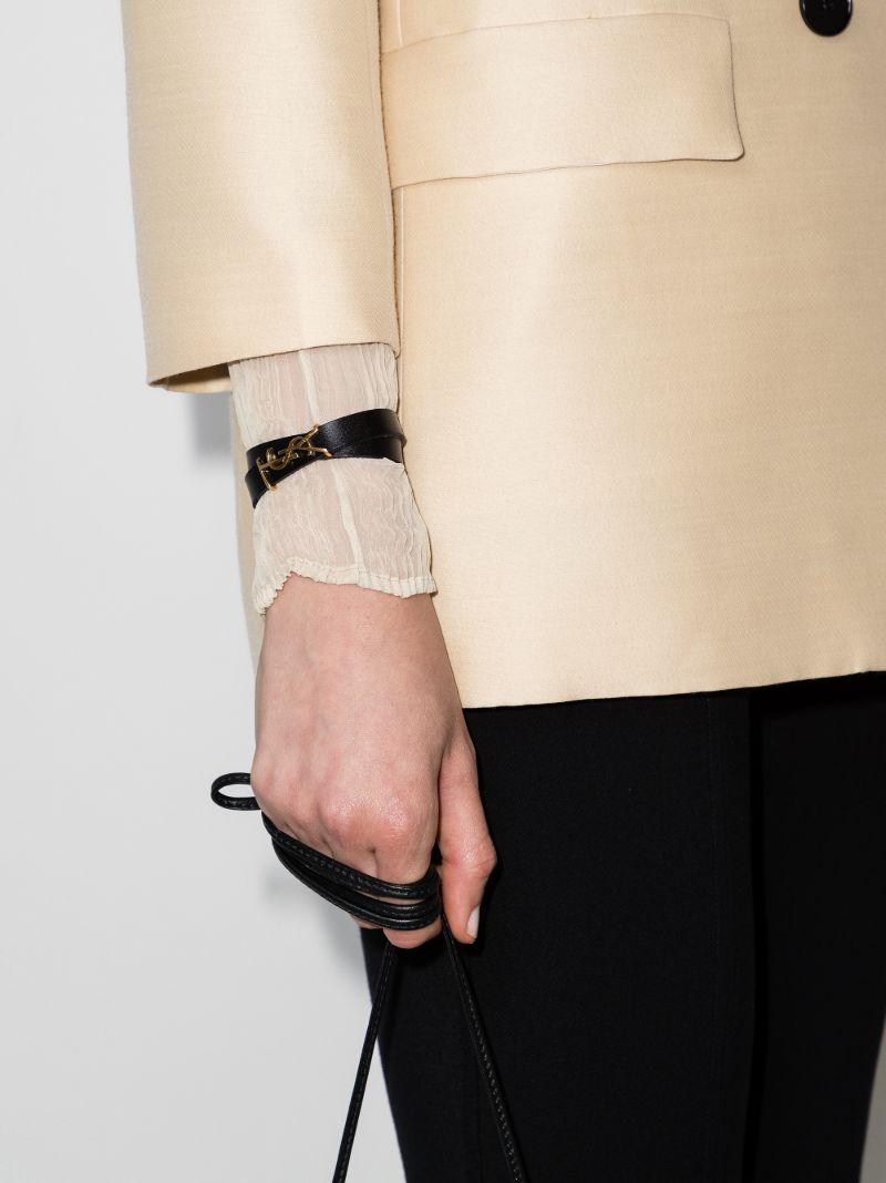 Black Opyum Wrap Leather Bracelet