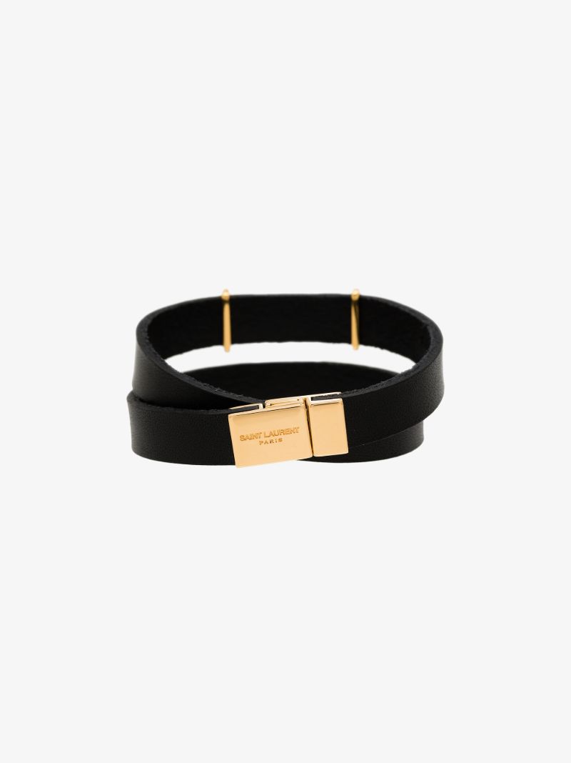 Black Opyum Wrap Leather Bracelet