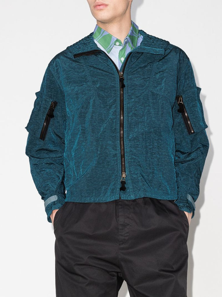 Crinkled Bomber Jacket