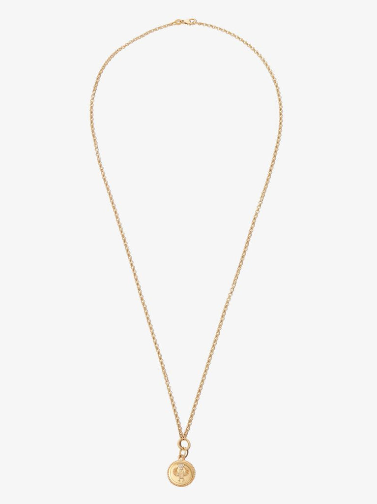 18k Yellow Gold Protection Medium Belcher Chain Diamond Necklace