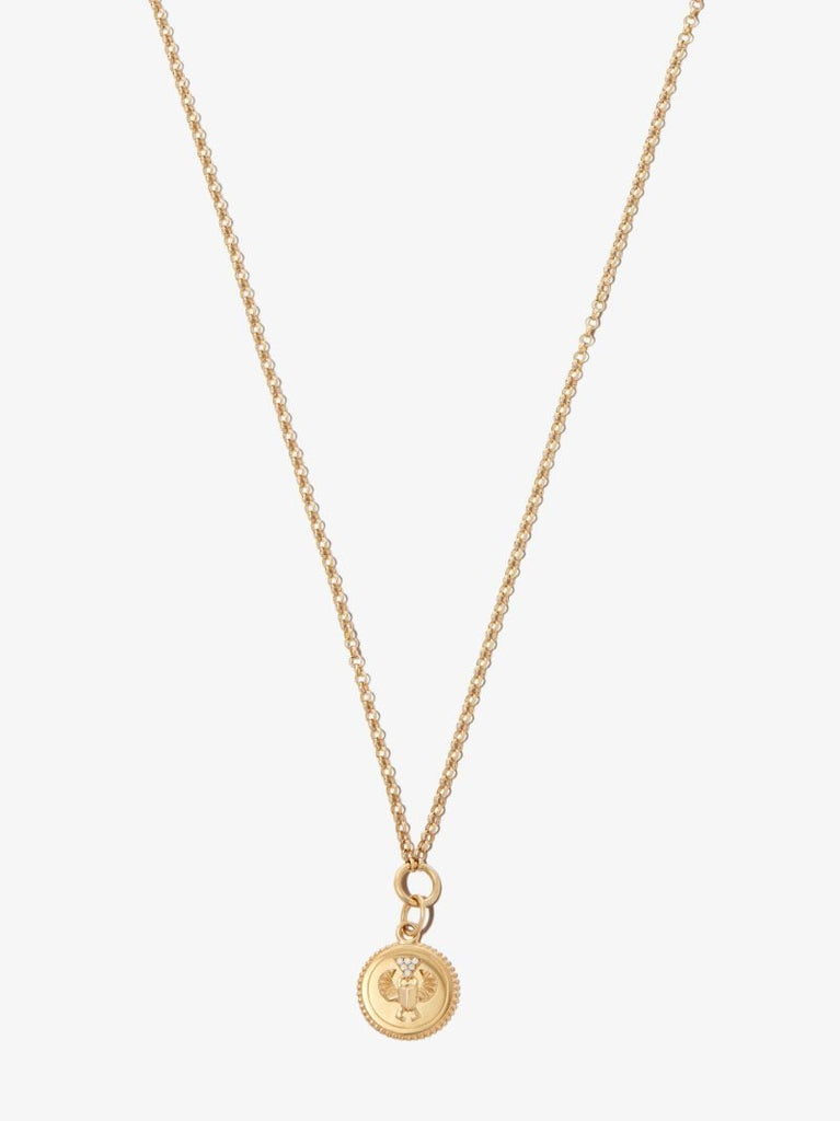 18k Yellow Gold Protection Medium Belcher Chain Diamond Necklace