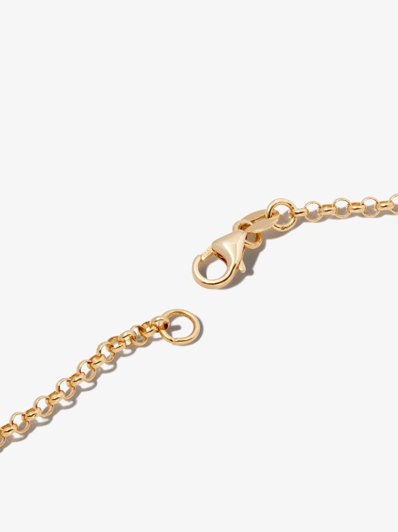 18k Yellow Gold Protection Medium Belcher Chain Diamond Necklace