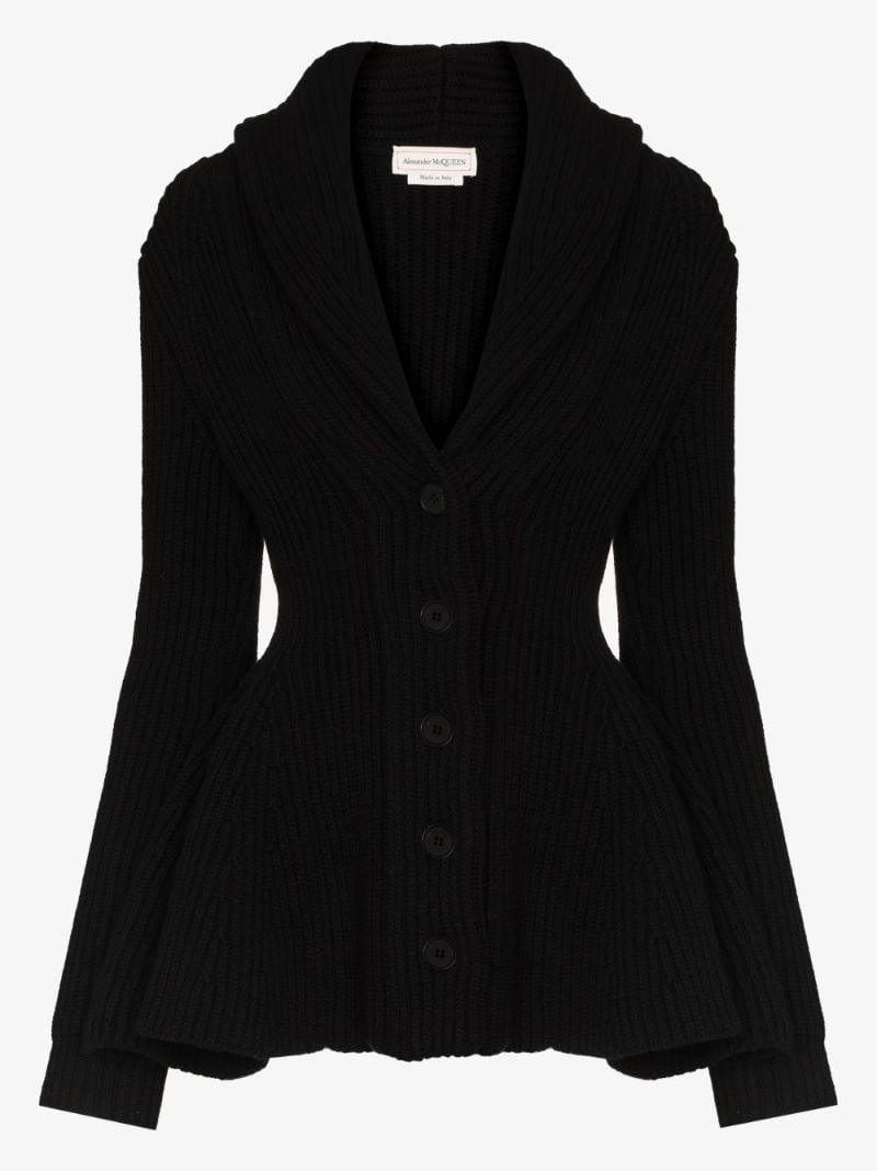 Chunky Peplum Wool Cardigan