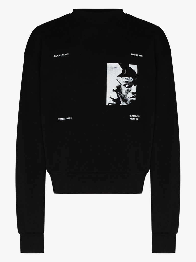 Graphic Print Cotton Sweater