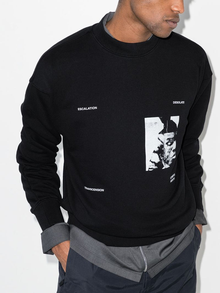 Graphic Print Cotton Sweater