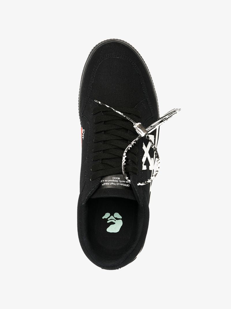Black Vulcanized Low Top Canvas Sneakers