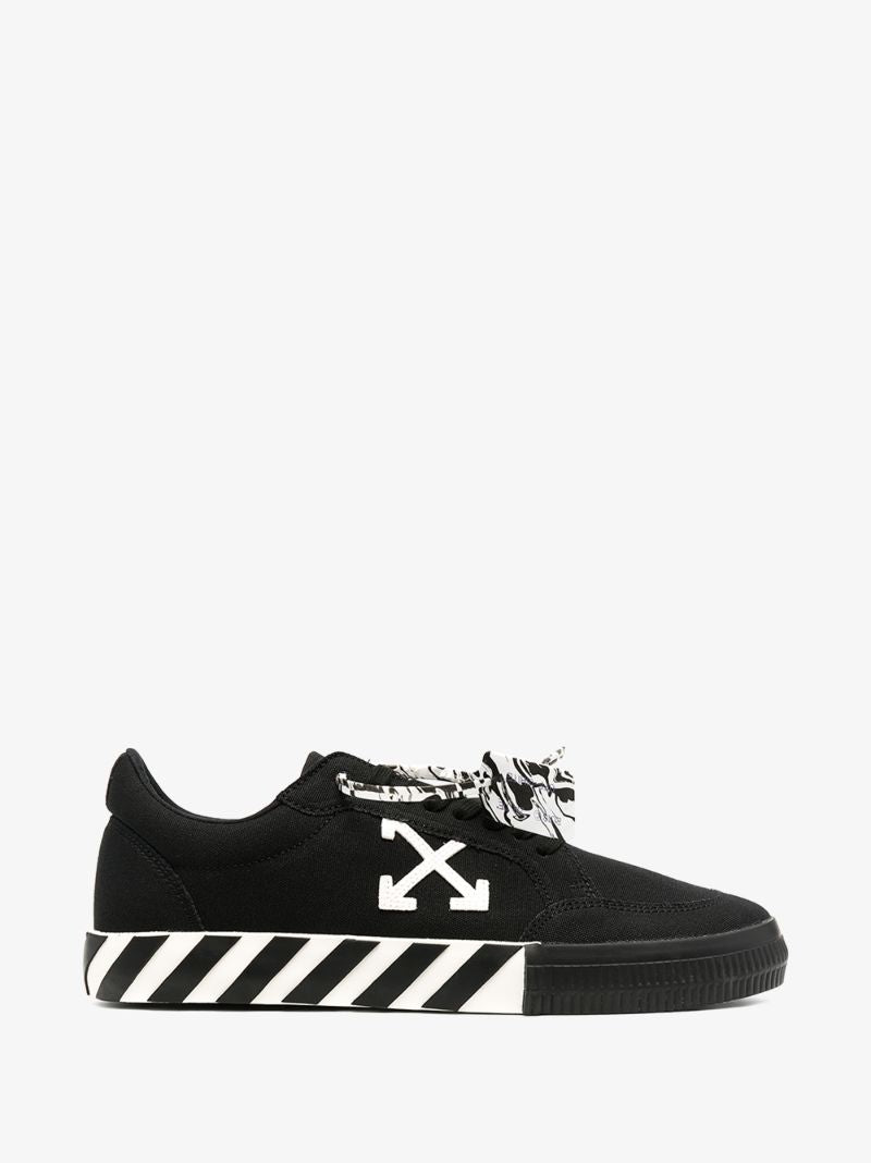 Black Vulcanized Low Top Canvas Sneakers